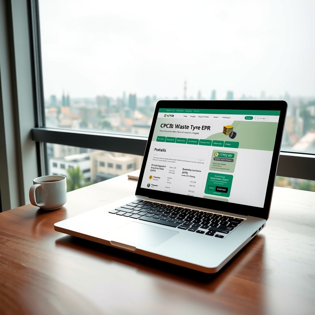CPCB portal view for waste tyre EPR compliance